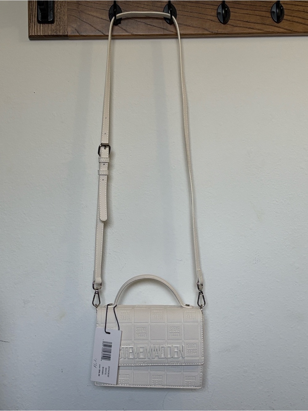Steve Madden White Logo Embossed Crossbody